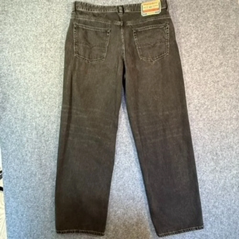 Diesel D-Macro Jeans 2001 5 POCKET Loose Straight Fit Men Fade Black Denim 34x32